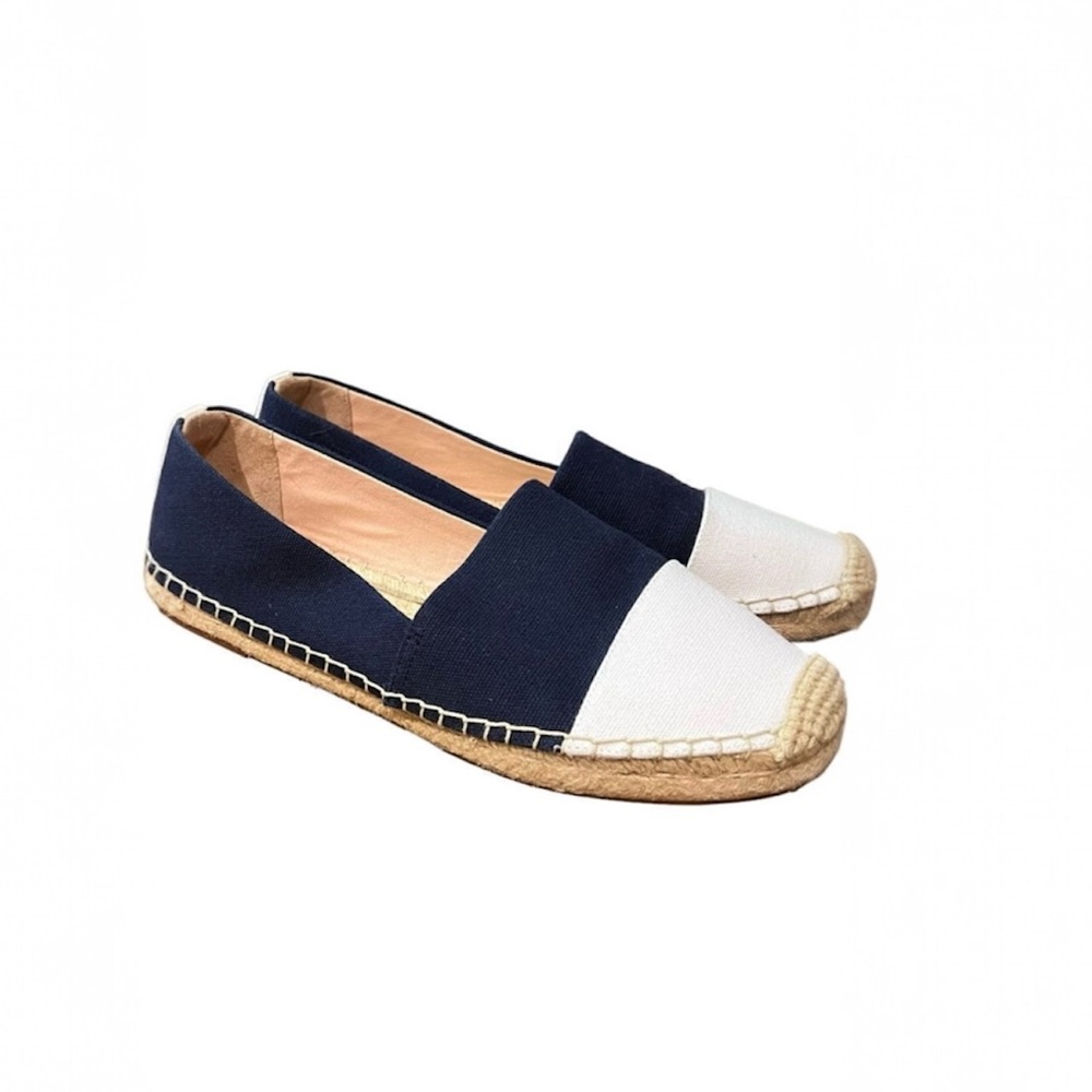 J Crew Navy and White Espadrilles